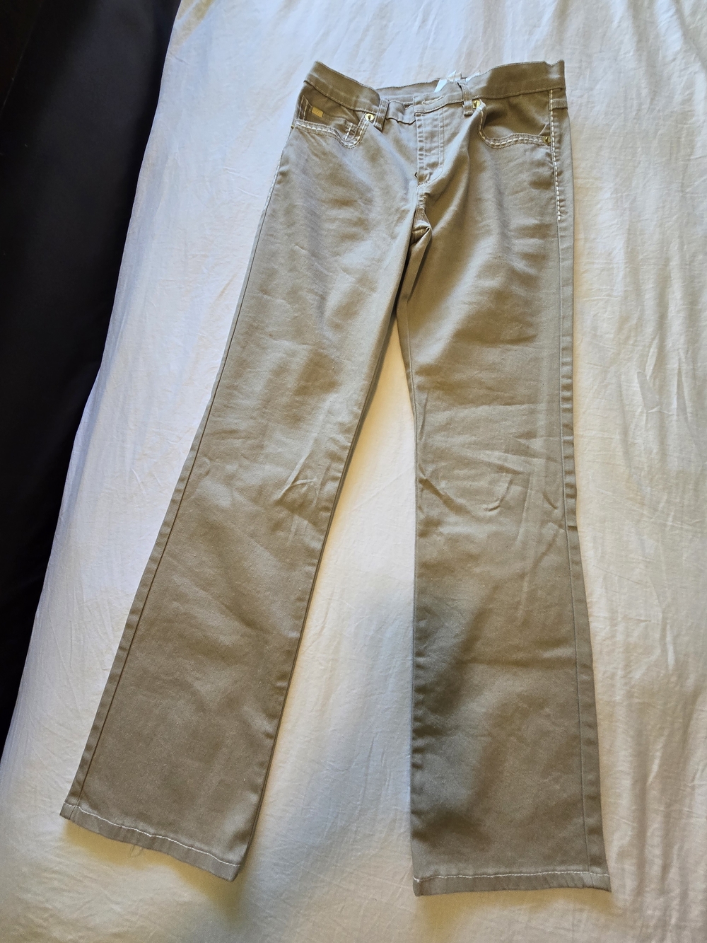 Diane Gilman Neutral Beige Straight-Leg Pant